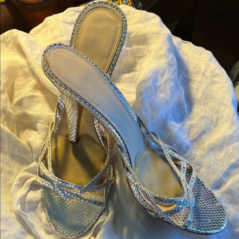 Calvin Klein Silver Mesh Heels